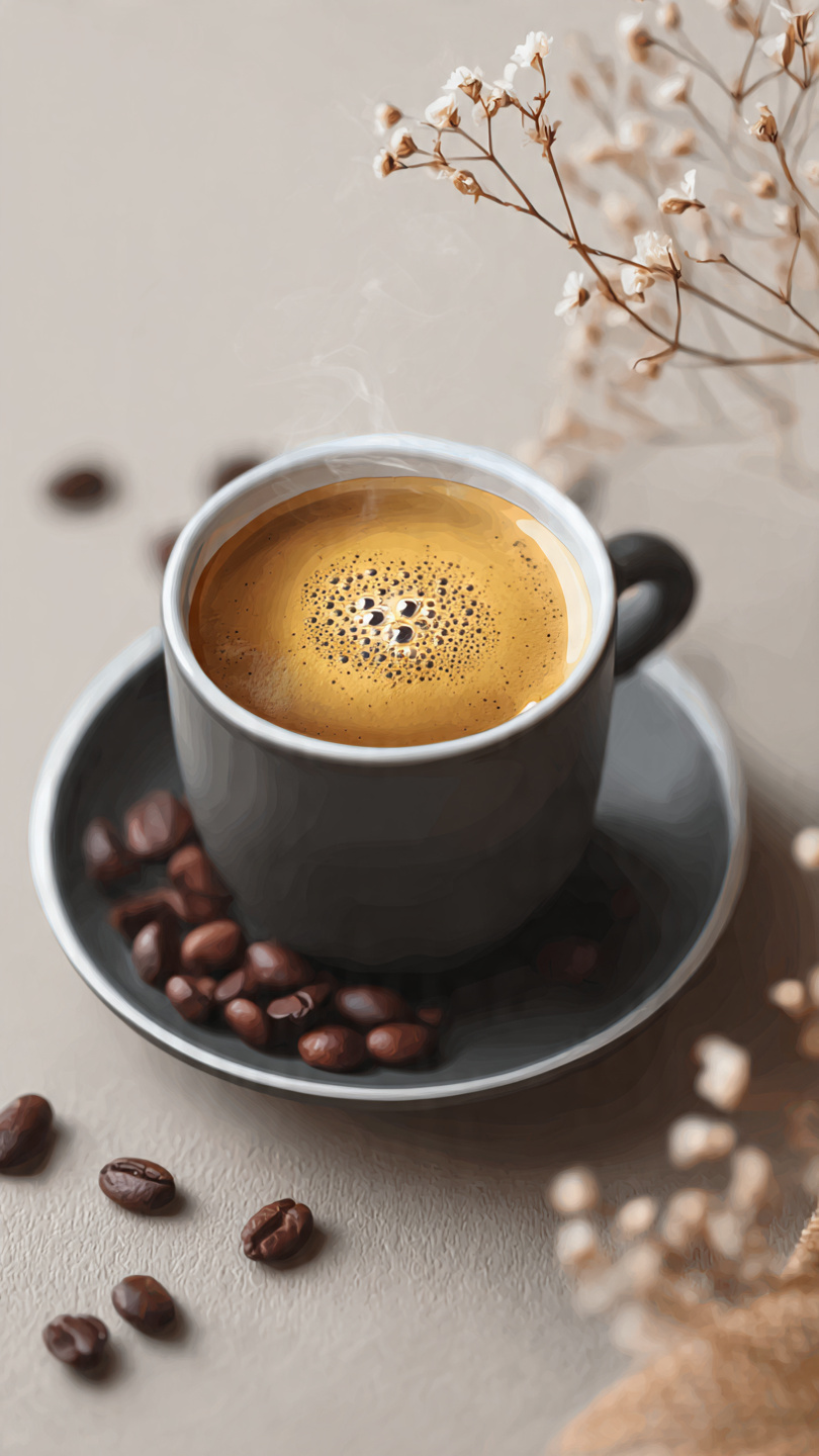 create an simple hot coffee image